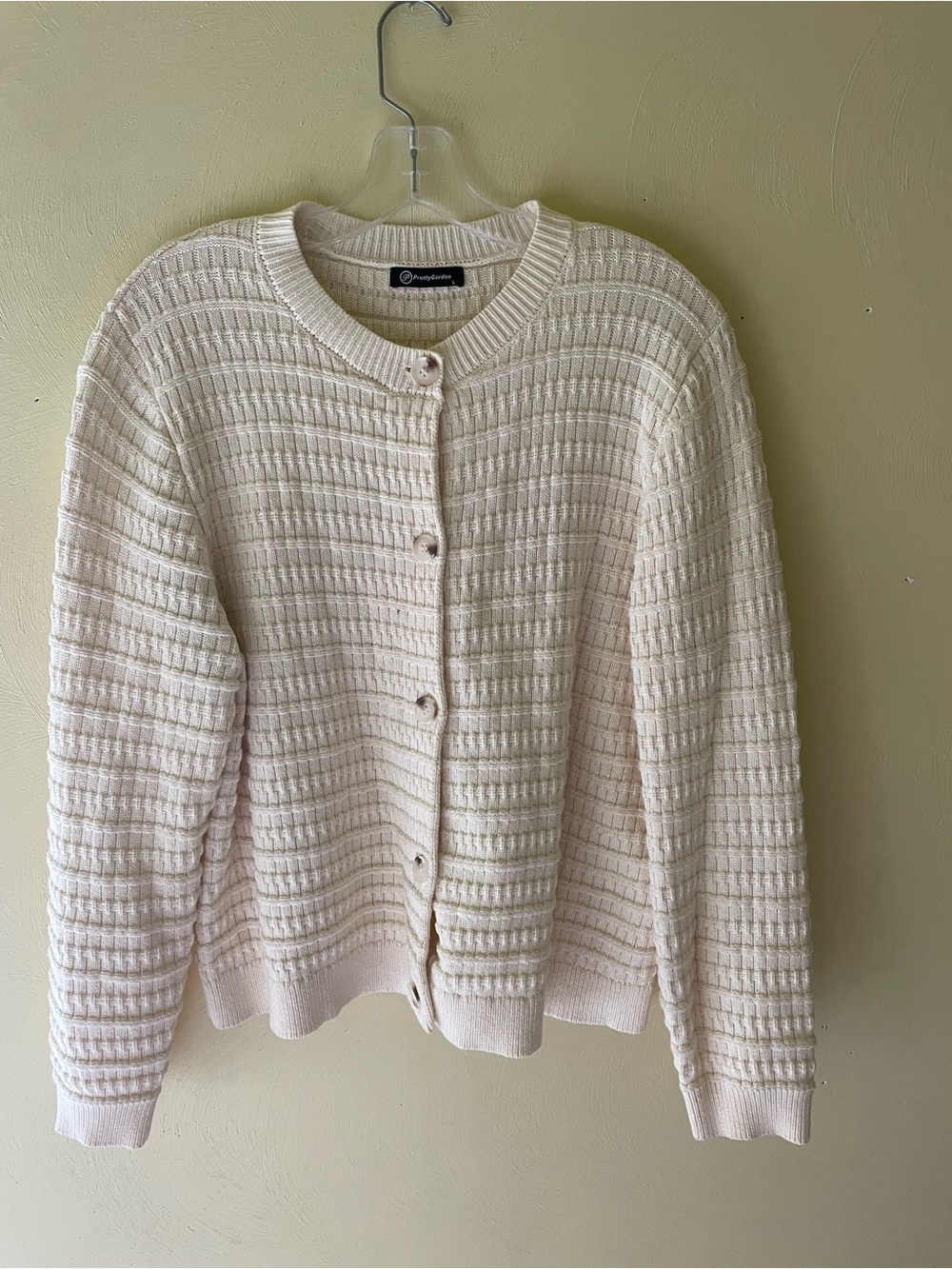 Cozy Textured Cream Button-Up Cardigan